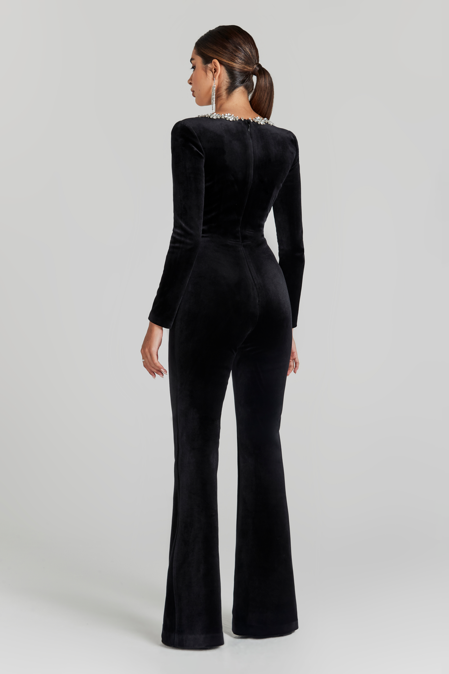 Keyana - Neck-Detail Solid Jumpsuit