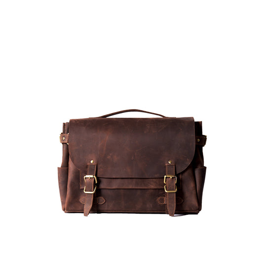 Crazy Horse Leather Men's Laptop Satchel