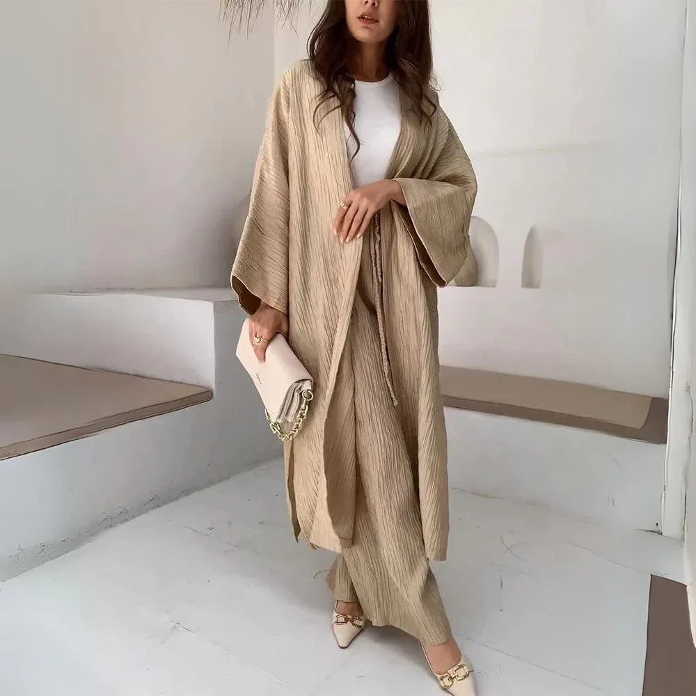 Side View of Cora Winter Cardigan & Trousers Set