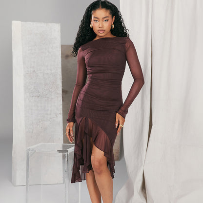 Emily - Satin Flow Midi Dress