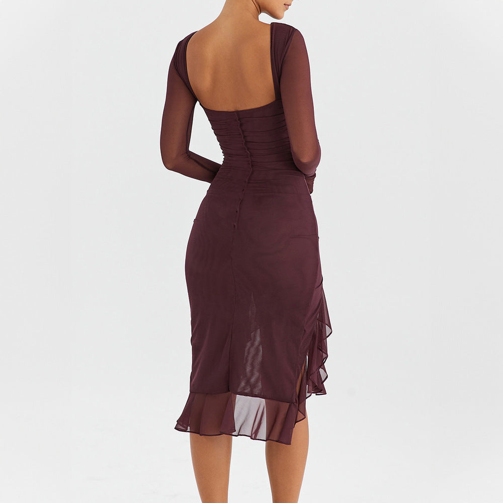 Emily - Satin Flow Midi Dress