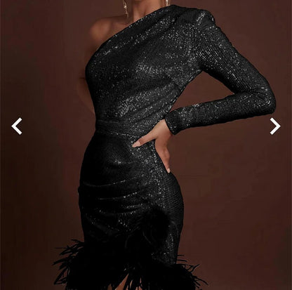 Mila - One-shoulder Glow Dress