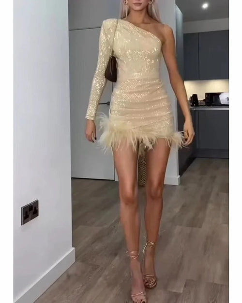 Mila - One-shoulder Glow Dress