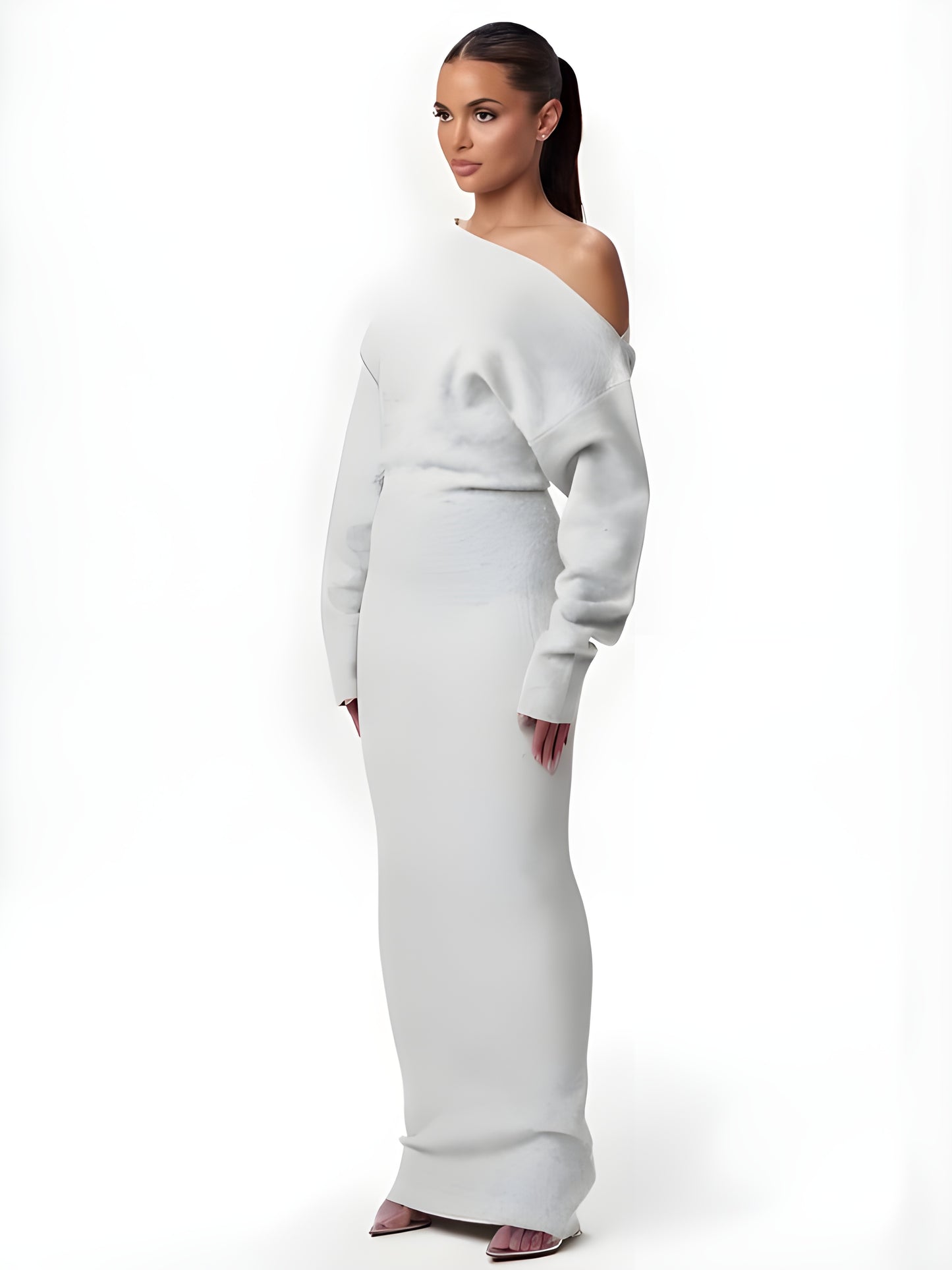 Livette - One-Shoulder Sweater Dress