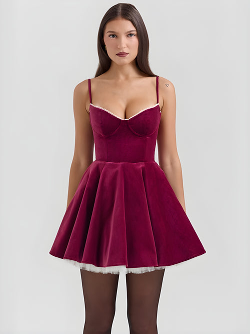 Livette - Mini Burgundy Dress