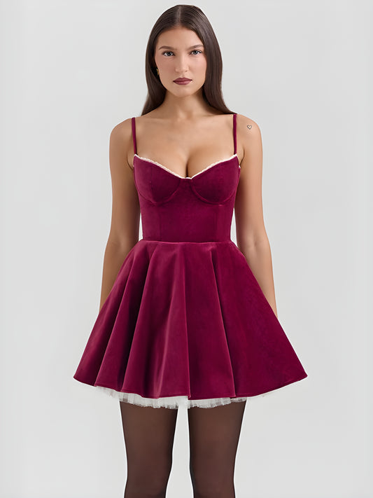 Livette - Mini Burgundy Dress