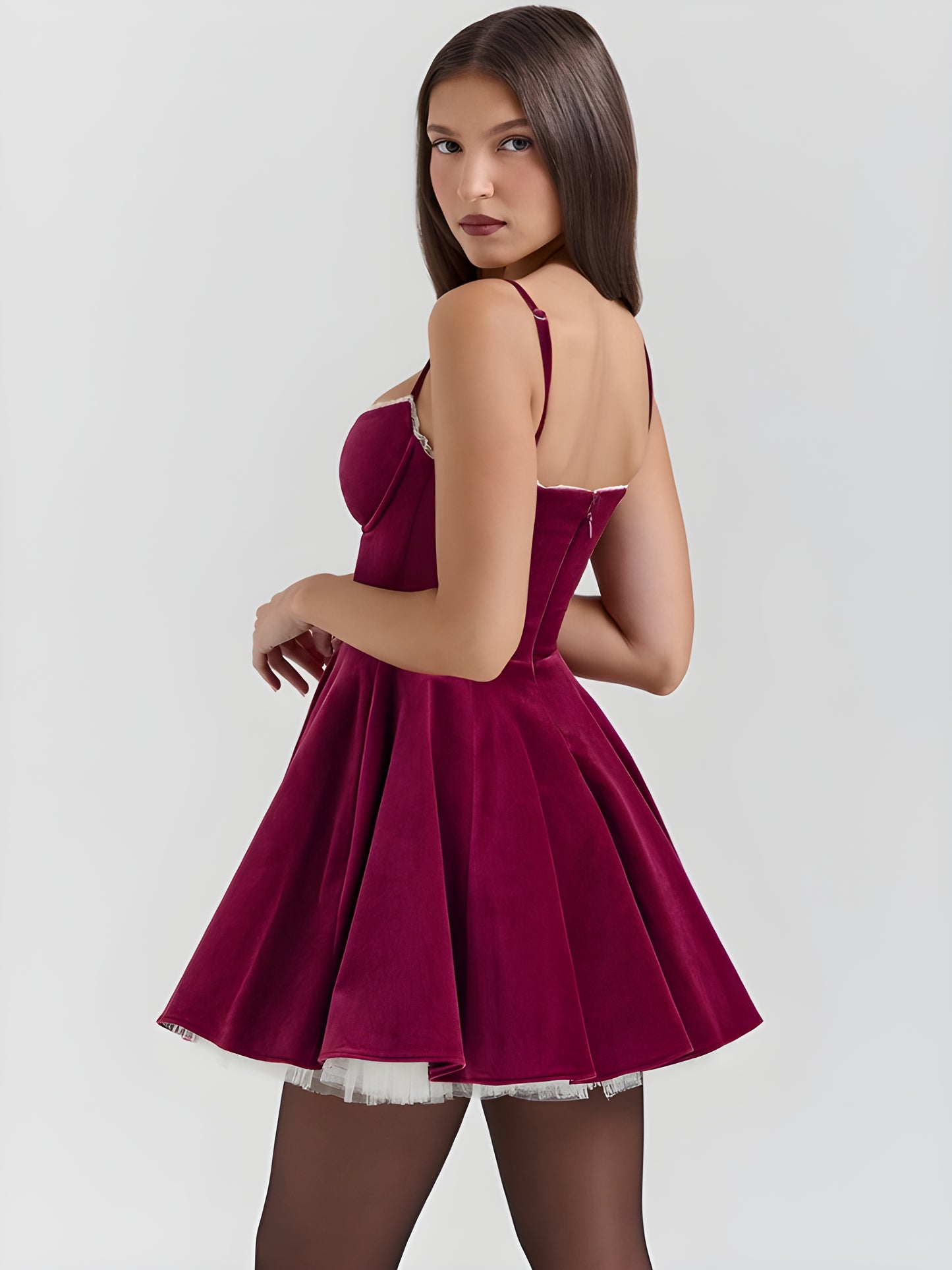 Livette - Mini Burgundy Dress