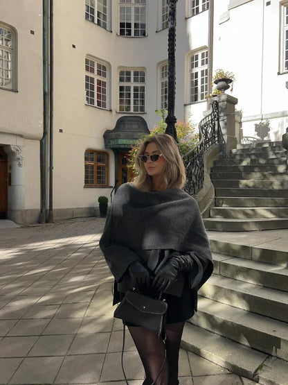 Close-Up of Scarf Detail on Avalith Coat