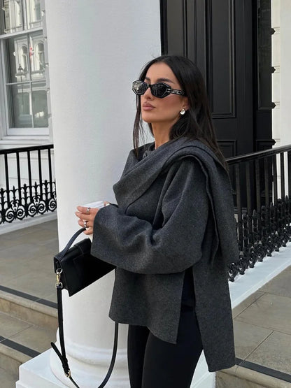 Back View of Avalith Cape Coat