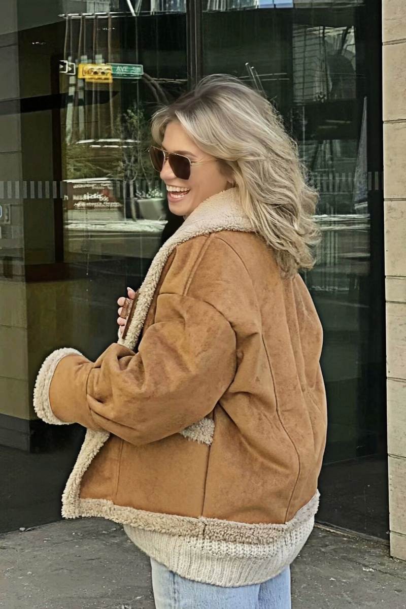 Model Wearing Anoura Fleece Jacket