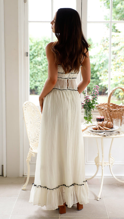 Grace - Ruffle Tie-Front Top & Maxi Skirt Set